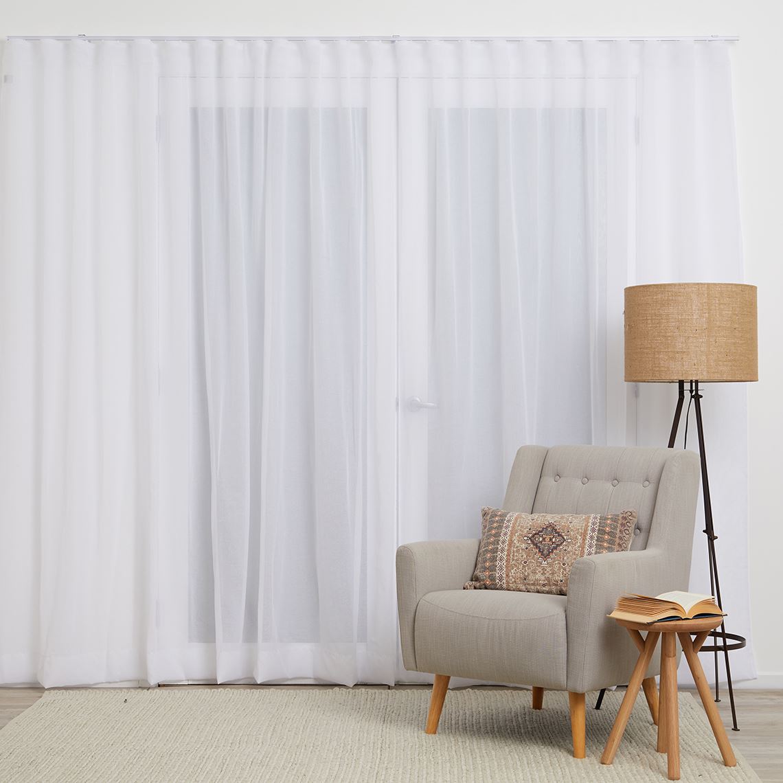 Sonova Sheer S Fold Curtain Voile Size W 485cm x D 1cm x H 280cm in