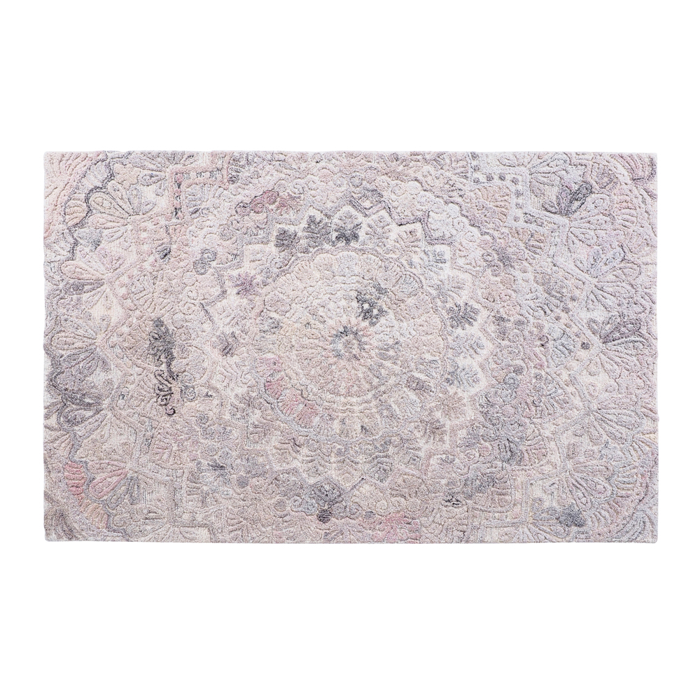 Damask Motif Hand Tufted Pink + Cream Rug 150 x 240 cm by Early Settler