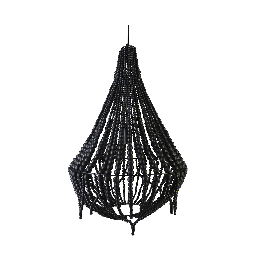 Negril Beaded Chandelier Black 67cm by Early Settler Style Sourcebook