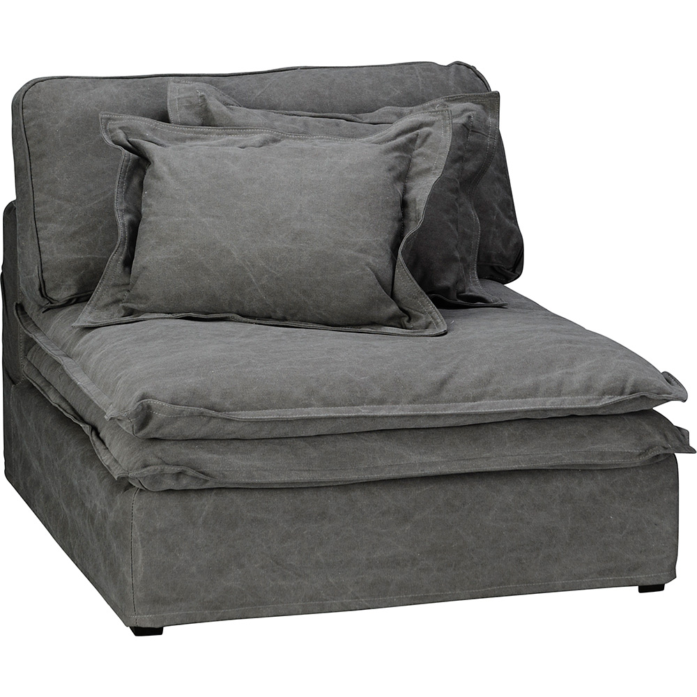 Slouch Sofa Centre Seat Vintage Grey Cotton by Early Settler Style