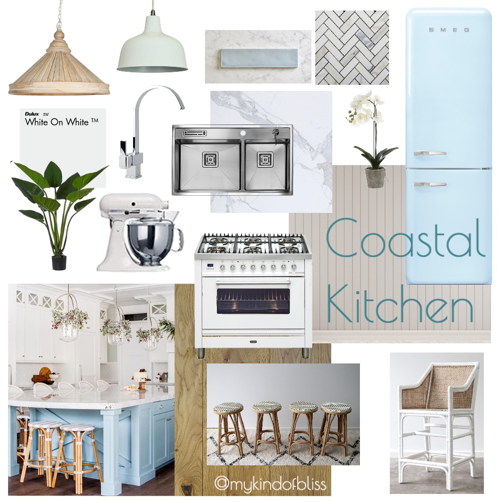 Coastal Kitchen Interior Design Mood Board by My Kind Of Bliss Style