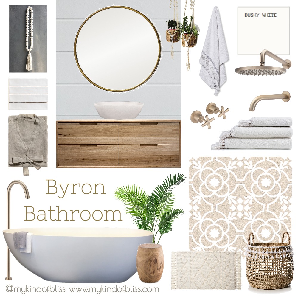 Byron Bathroom Interior Design Mood Board by My Kind Of Bliss Style