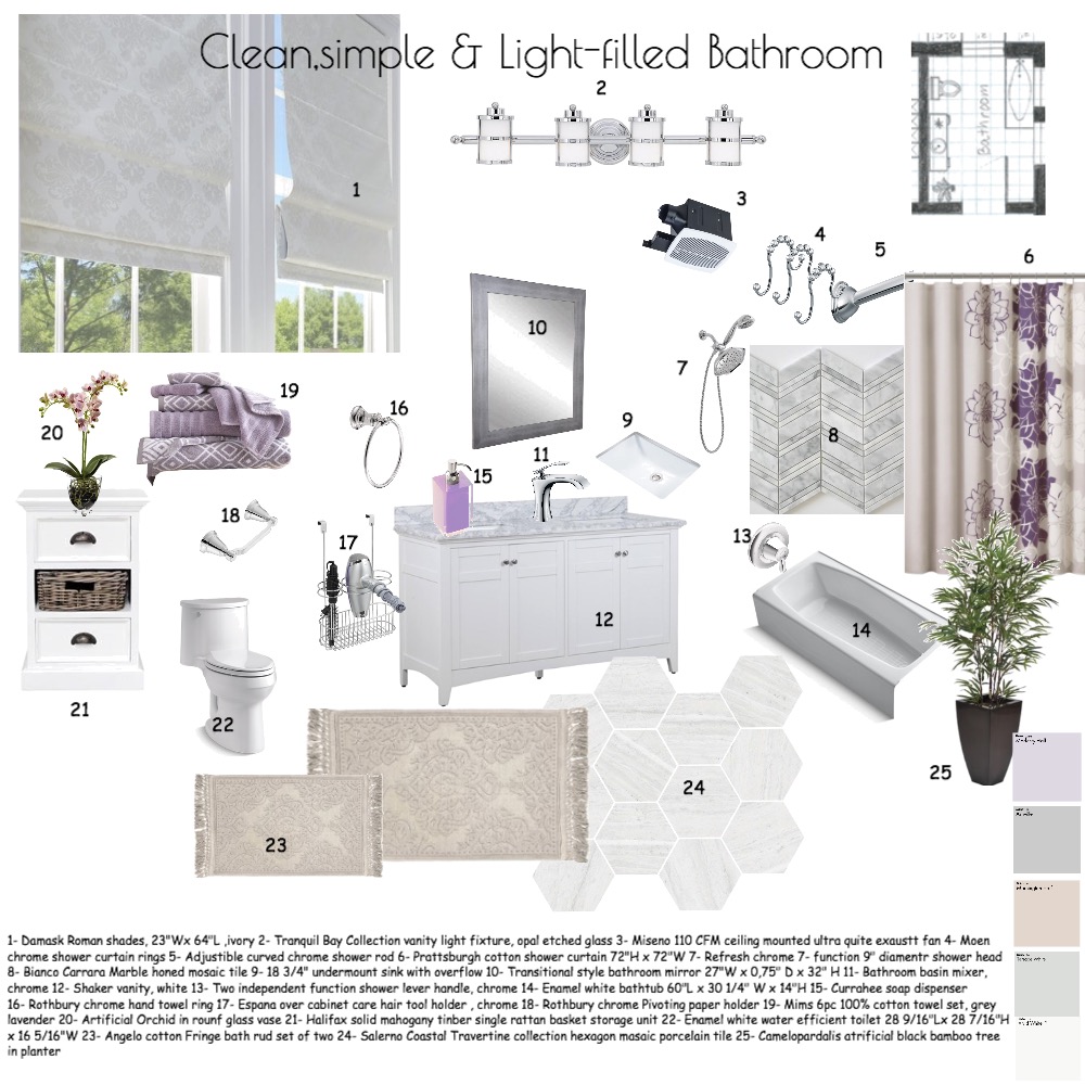 bathroom Interior Design Mood Board by designbyGulnara | Style Sourcebook