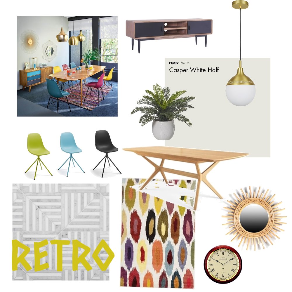 Retro Interior Design Mood Board by INTERIORS for living Style Sourcebook
