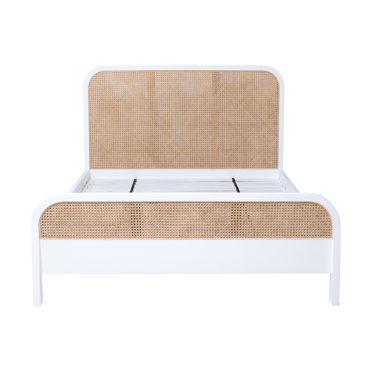 Willow Queen Bed in Mangowood/White Rattan by OzDesignFurniture Style