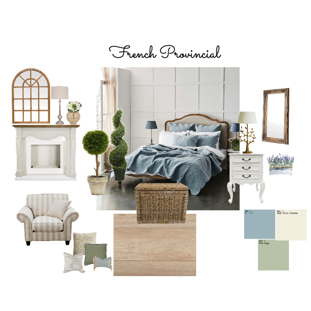 French Provincial Bedroom Interior Design Mood Board by ArtisticVybze7