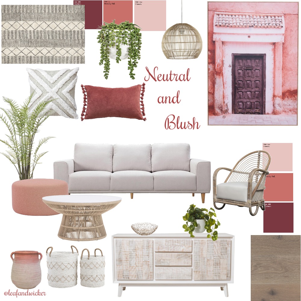 Neutral and pinks Interior Design Mood Board by @leafandwicker