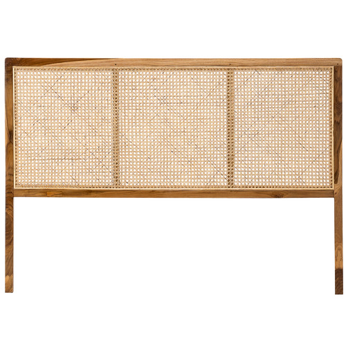 Lazie Rattan Cane & Teak Queen Bedhead by Temple & ster Style