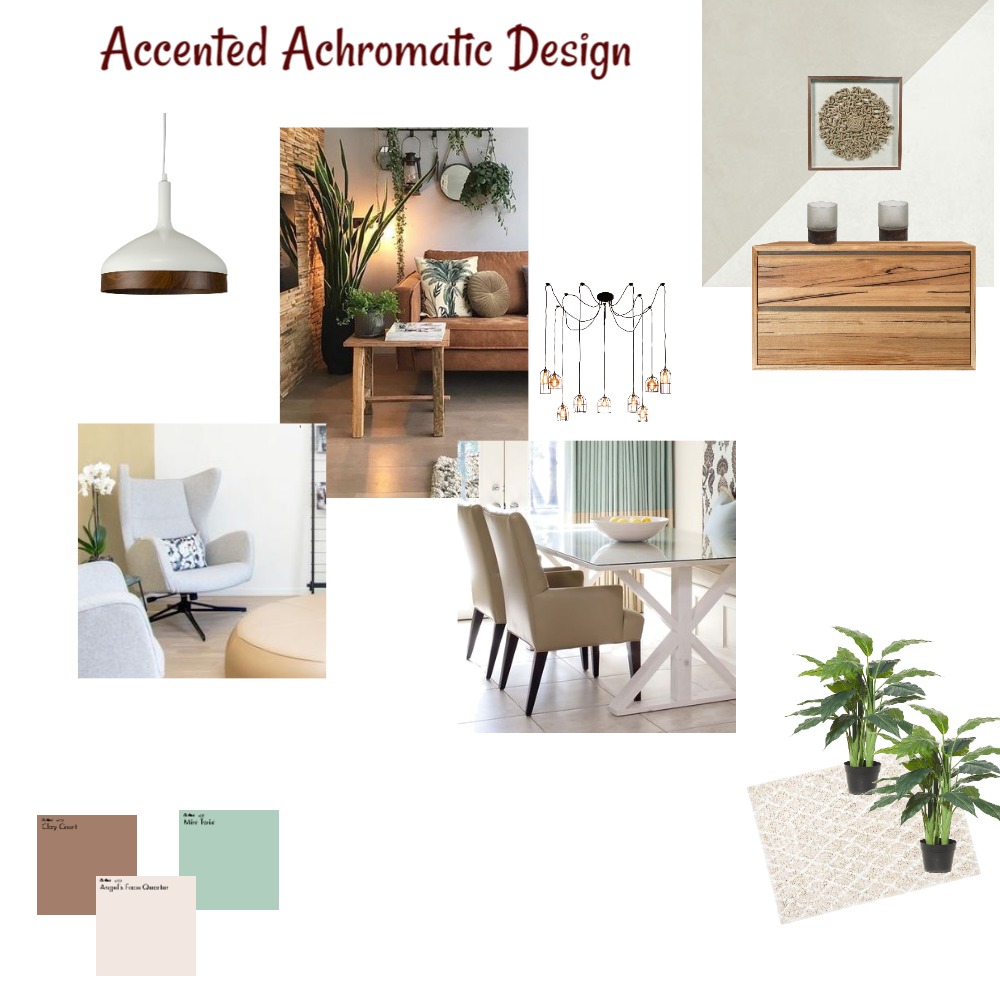 Neutral Shade Accented Achromatic Interior Design Mood Board by Reveur