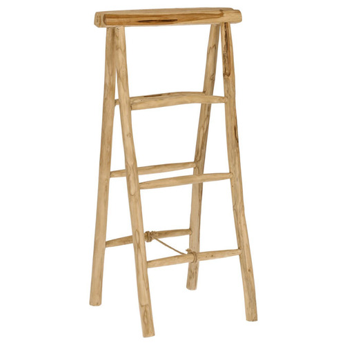 Natural Muslin Teak Wood Ladder Shelf by Temple & ster Style