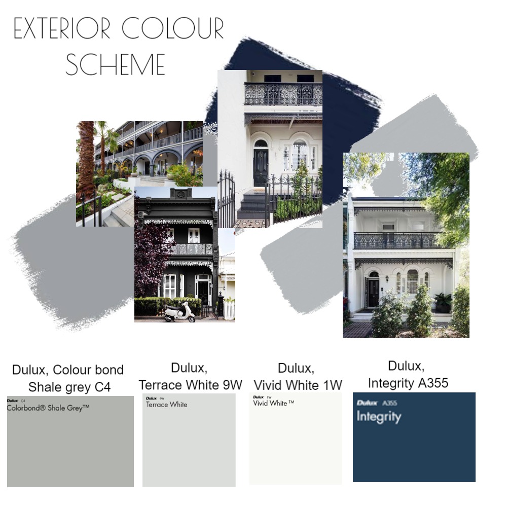 exterior colour scheme Interior Design Mood Board by Shaecarratello