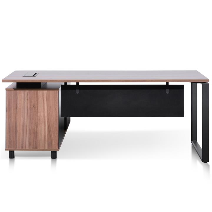 Lacasa Executive Office Desk, Right Return, 180cm, Walnut / Black by