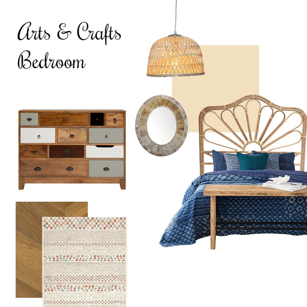 Arts and Crafts Bedroom Interior Design Mood Board by Michelle Drake