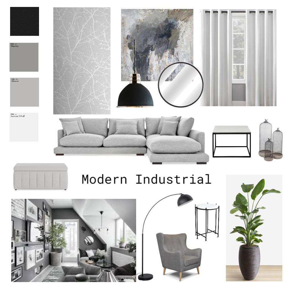 Modern Industrial Interior Design Mood Board by irishcolipano | Style ...