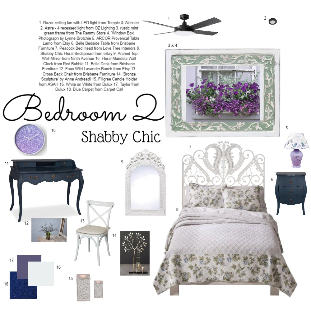 Shabby Chic Bedroom Interior Design Mood Board by misshell33 Style