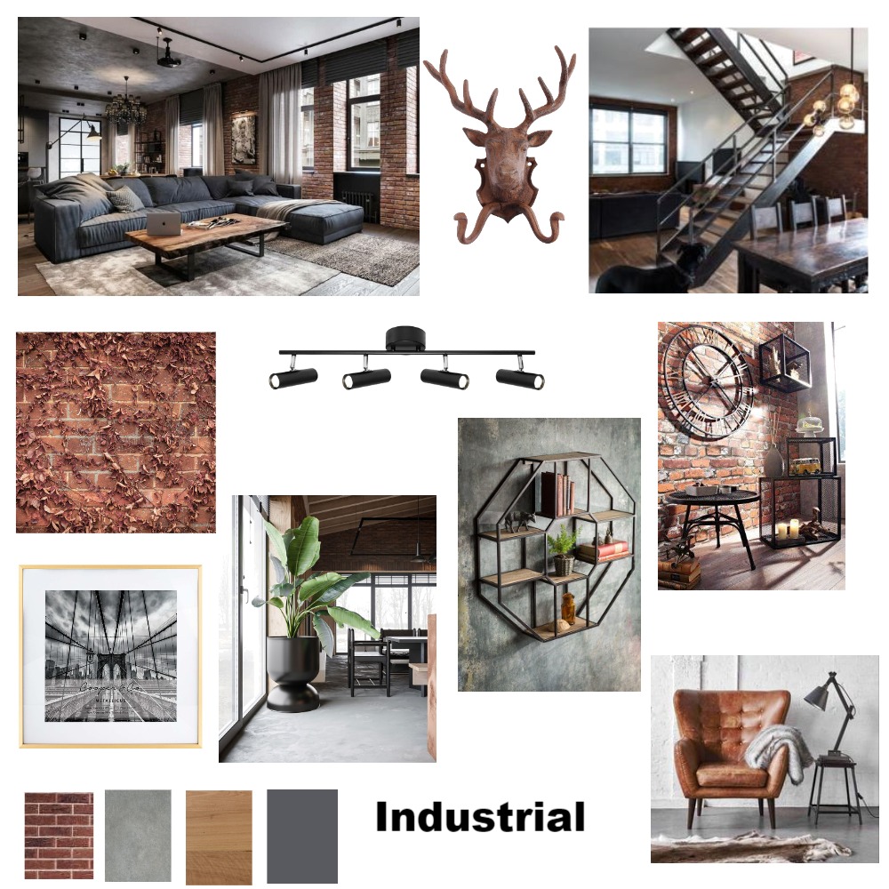 INDUSTRIAL MOOD BOARD Interior Design Mood Board by MONIKA RANI | Style ...