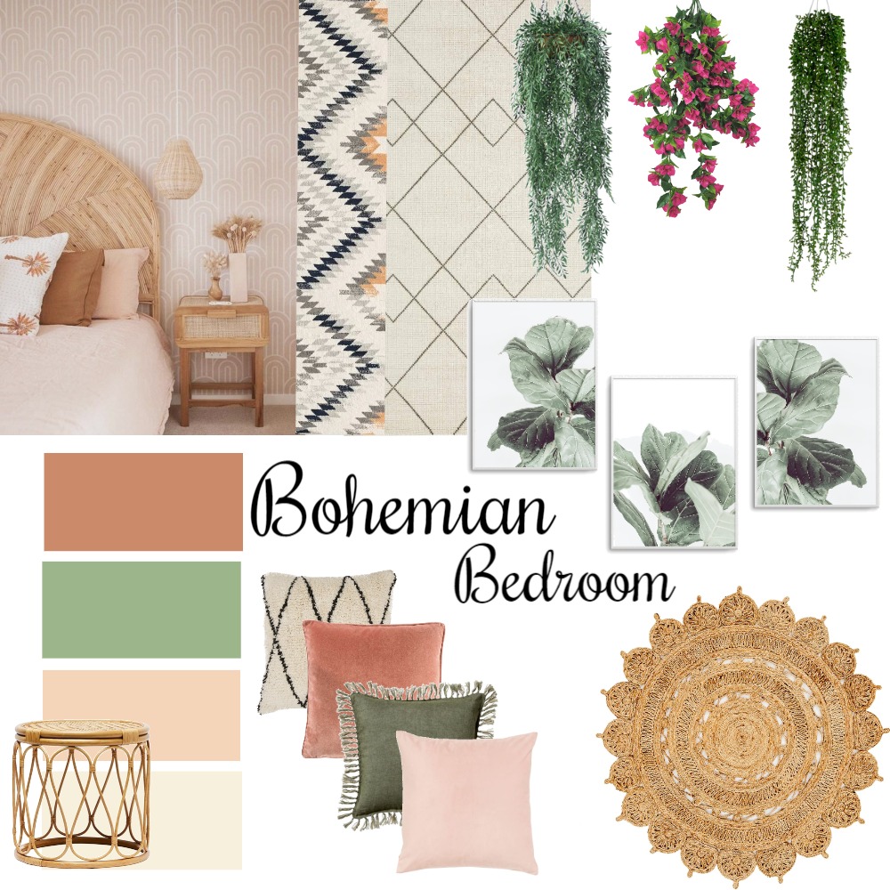 Module 3- bohemian bedroom Interior Design Mood Board by Joanne22.01 ...