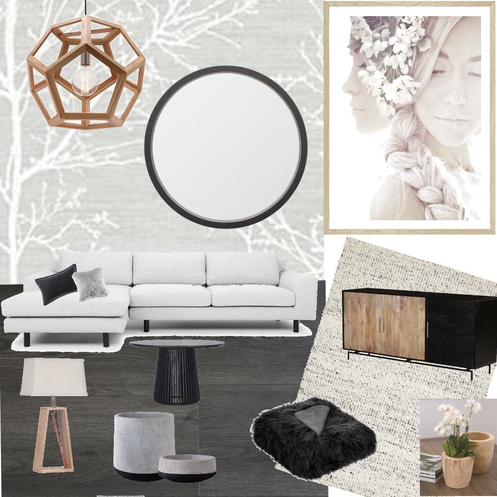 Timber accented achromatic Interior Design Mood Board by SbS